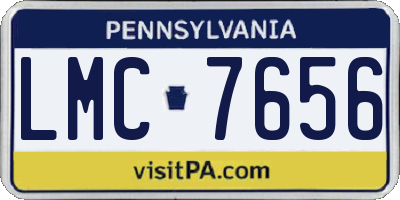 PA license plate LMC7656