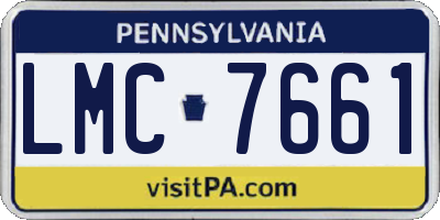 PA license plate LMC7661