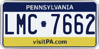PA license plate LMC7662
