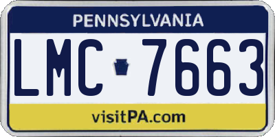 PA license plate LMC7663