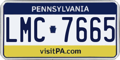 PA license plate LMC7665