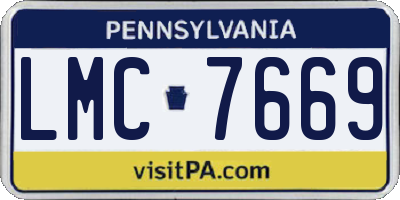 PA license plate LMC7669