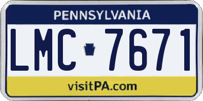 PA license plate LMC7671