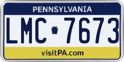 PA license plate LMC7673