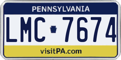 PA license plate LMC7674