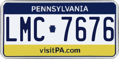 PA license plate LMC7676