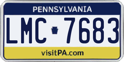 PA license plate LMC7683
