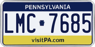 PA license plate LMC7685