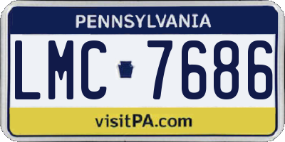PA license plate LMC7686