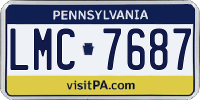 PA license plate LMC7687