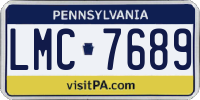 PA license plate LMC7689