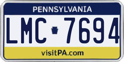 PA license plate LMC7694