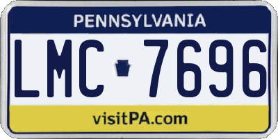PA license plate LMC7696