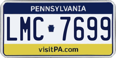 PA license plate LMC7699