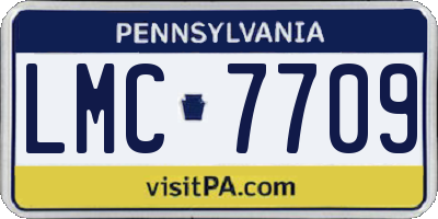 PA license plate LMC7709