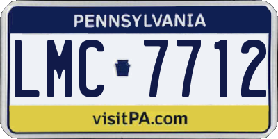 PA license plate LMC7712