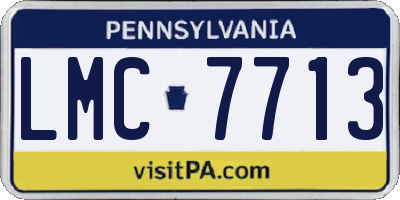 PA license plate LMC7713