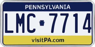 PA license plate LMC7714