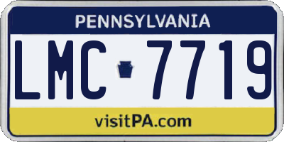 PA license plate LMC7719