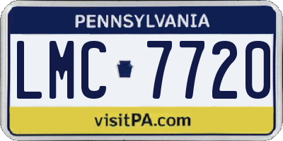 PA license plate LMC7720