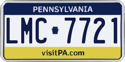 PA license plate LMC7721