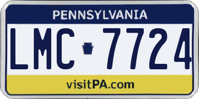 PA license plate LMC7724