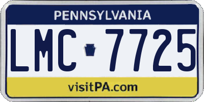 PA license plate LMC7725