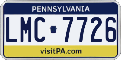 PA license plate LMC7726