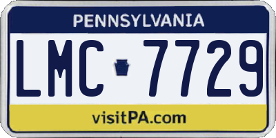 PA license plate LMC7729
