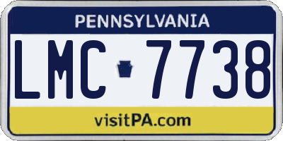 PA license plate LMC7738