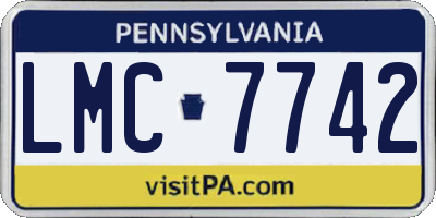 PA license plate LMC7742