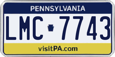 PA license plate LMC7743