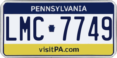 PA license plate LMC7749