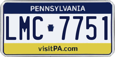PA license plate LMC7751