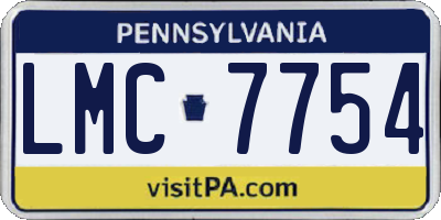PA license plate LMC7754