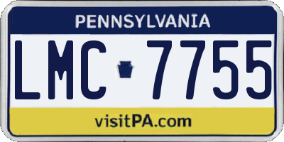 PA license plate LMC7755