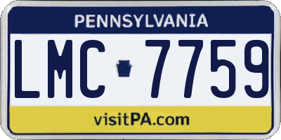 PA license plate LMC7759