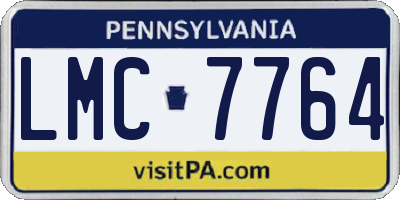 PA license plate LMC7764