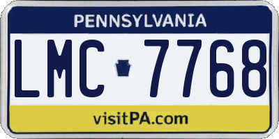 PA license plate LMC7768
