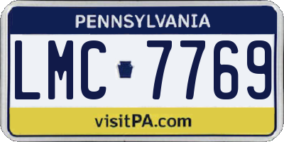 PA license plate LMC7769