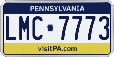PA license plate LMC7773