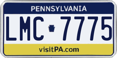 PA license plate LMC7775