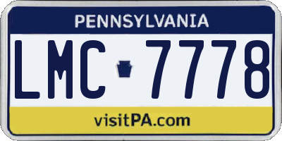 PA license plate LMC7778