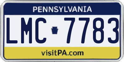 PA license plate LMC7783
