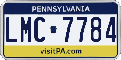 PA license plate LMC7784