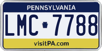 PA license plate LMC7788