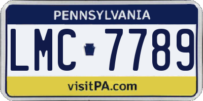 PA license plate LMC7789