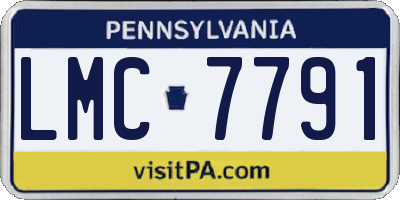 PA license plate LMC7791