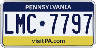 PA license plate LMC7797