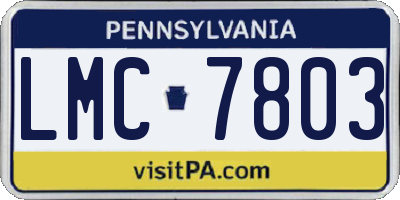 PA license plate LMC7803